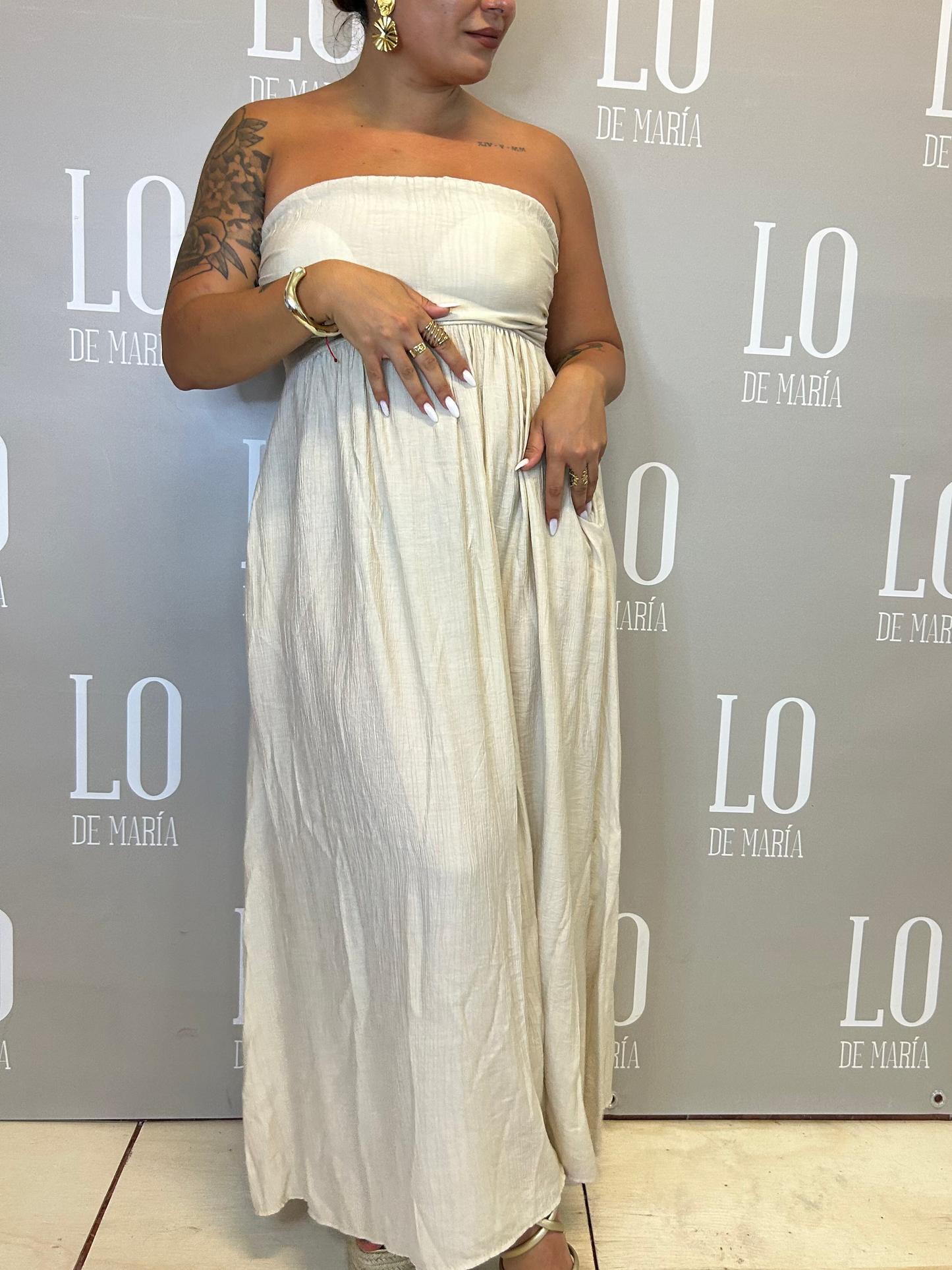 VESTIDO CORSÉ BEIGE