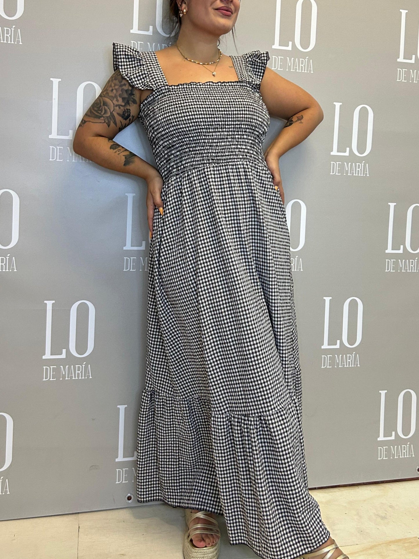 VESTIDO VICHY NEGRO