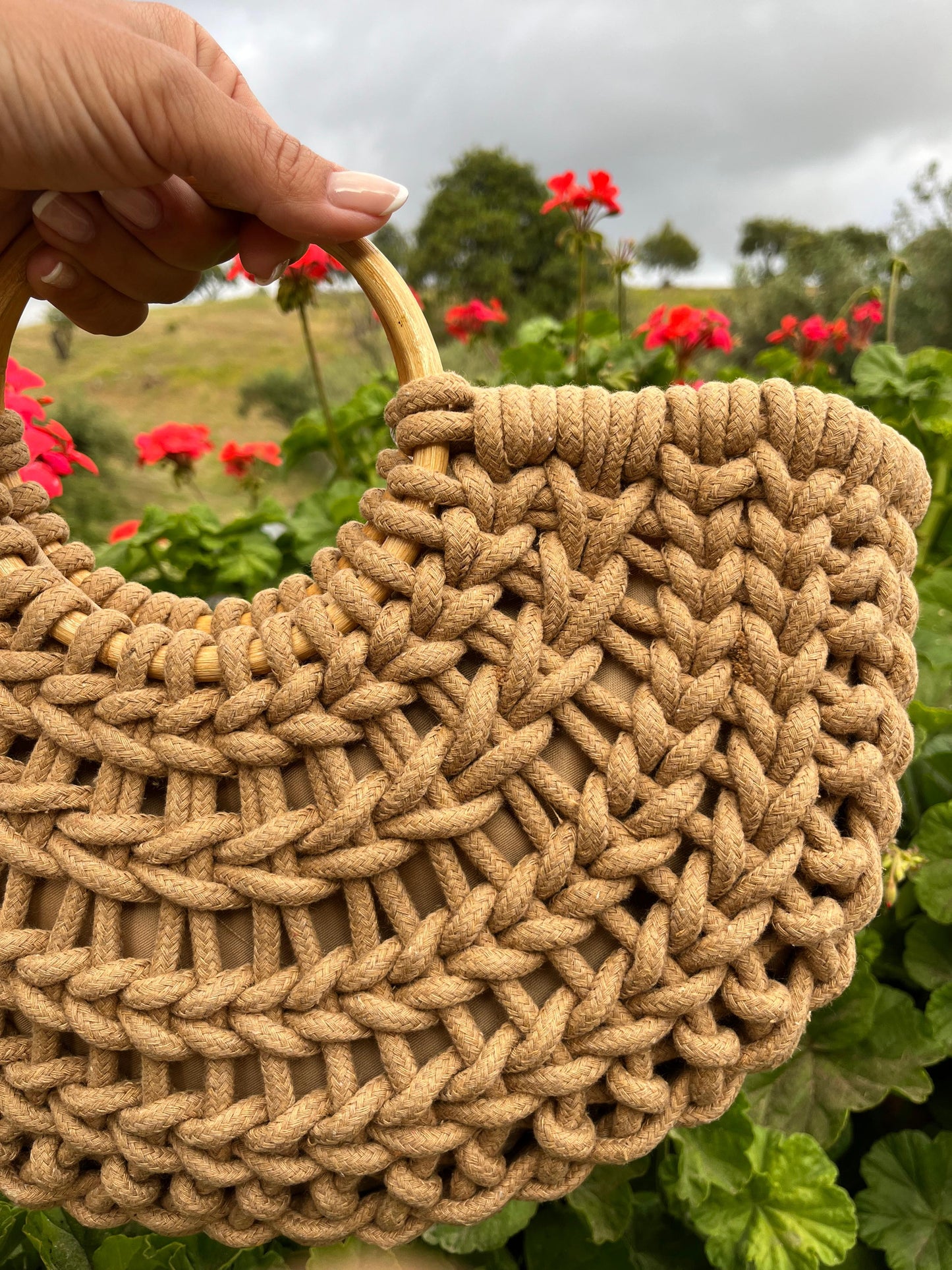 BOLSO CROCHET MADERA "CASTAÑO"