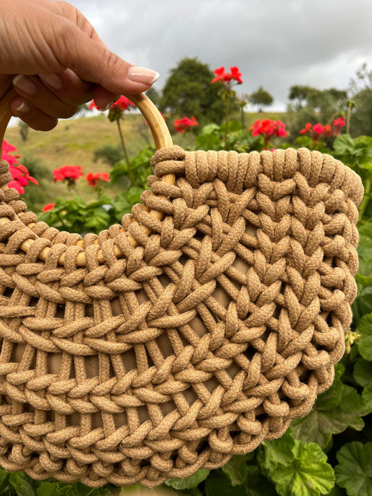 BOLSO CROCHET MADERA "CASTAÑO"