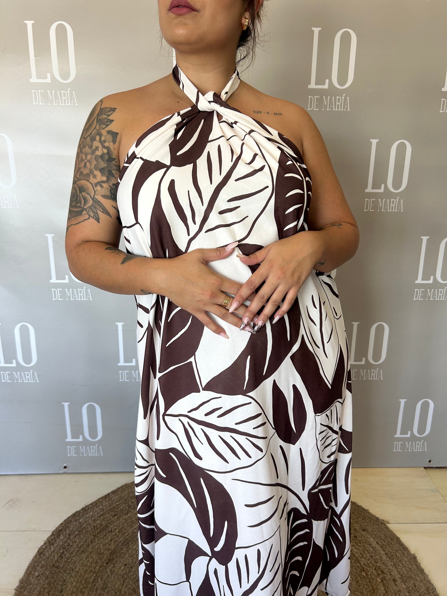 VESTIDO HALTER HOJA