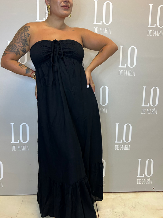 VESTIDO PANEL LAZO NEGRO
