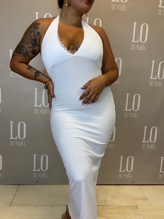 VESTIDO PICO LENCERO BLANCO