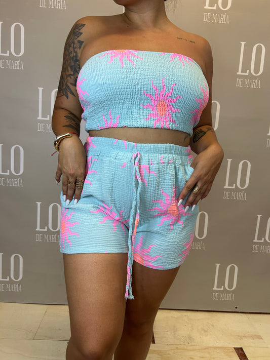 CONJUNTO BAMBULA TOP TURQUESA