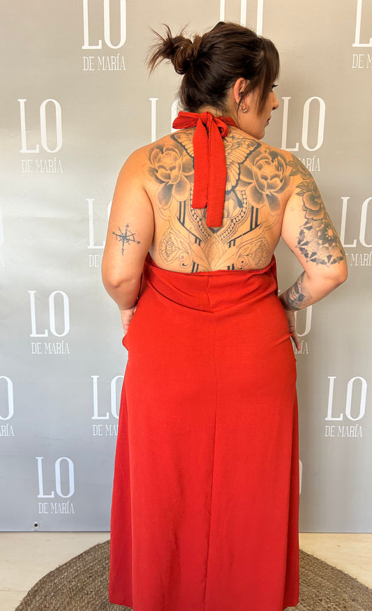 VESTIDO HALTER BROCHE