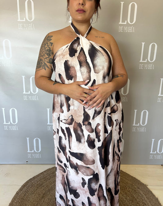 VESTIDO HALTER LEOPARDO