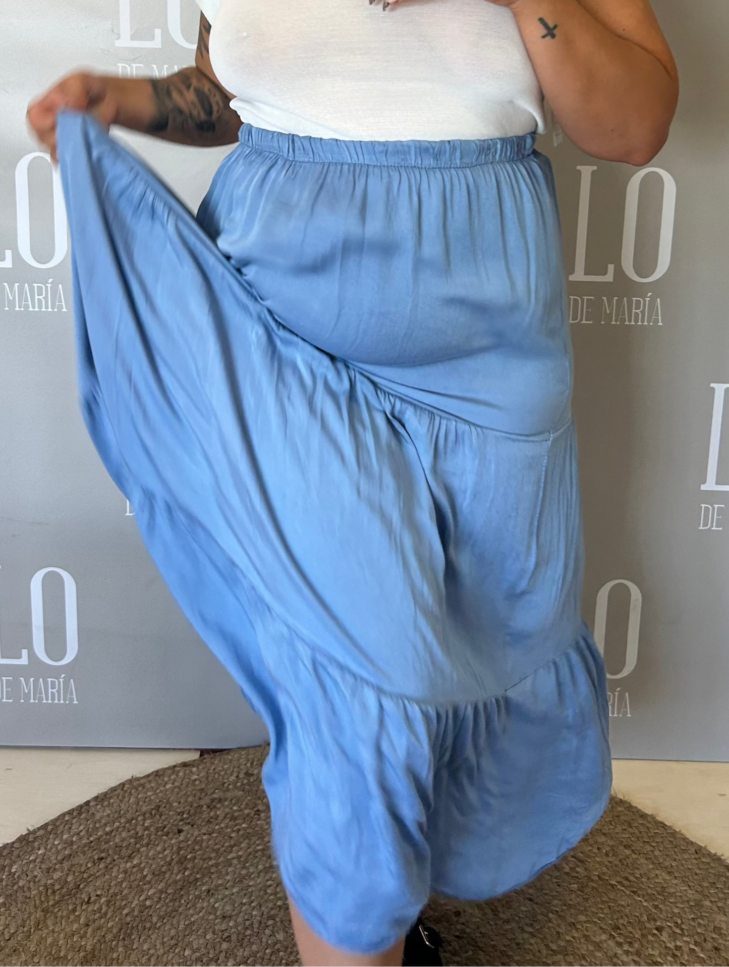 FALDA LARGA VOLANTE