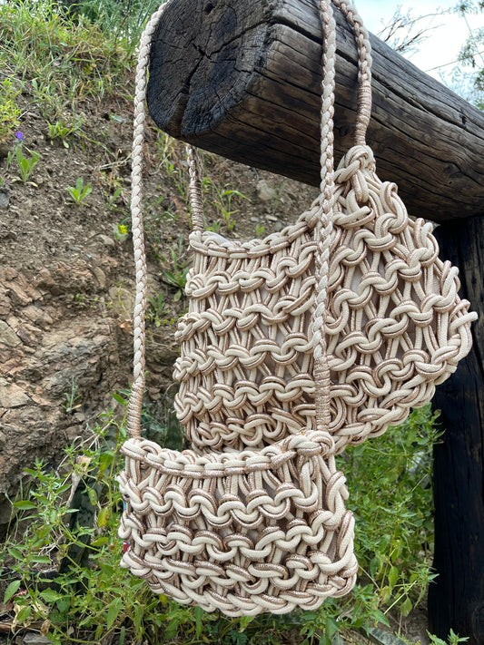 BOLSO CROCHET DORADO PETITE "CANASTO"