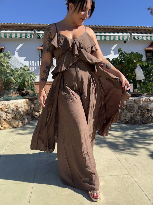 CONJUNTO MOCCA VOLANTES CHOCOLATE